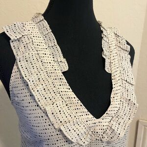 CAbi Cream Ruffled Bib Collar Blouse